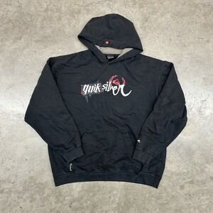 Quiksilver Hoodie Black Y2K Mens Medium